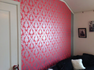 I put this sultry little wallpaper number up in an afternoon! This is just one option available at Urban Outfitters for removable wallpaper. 